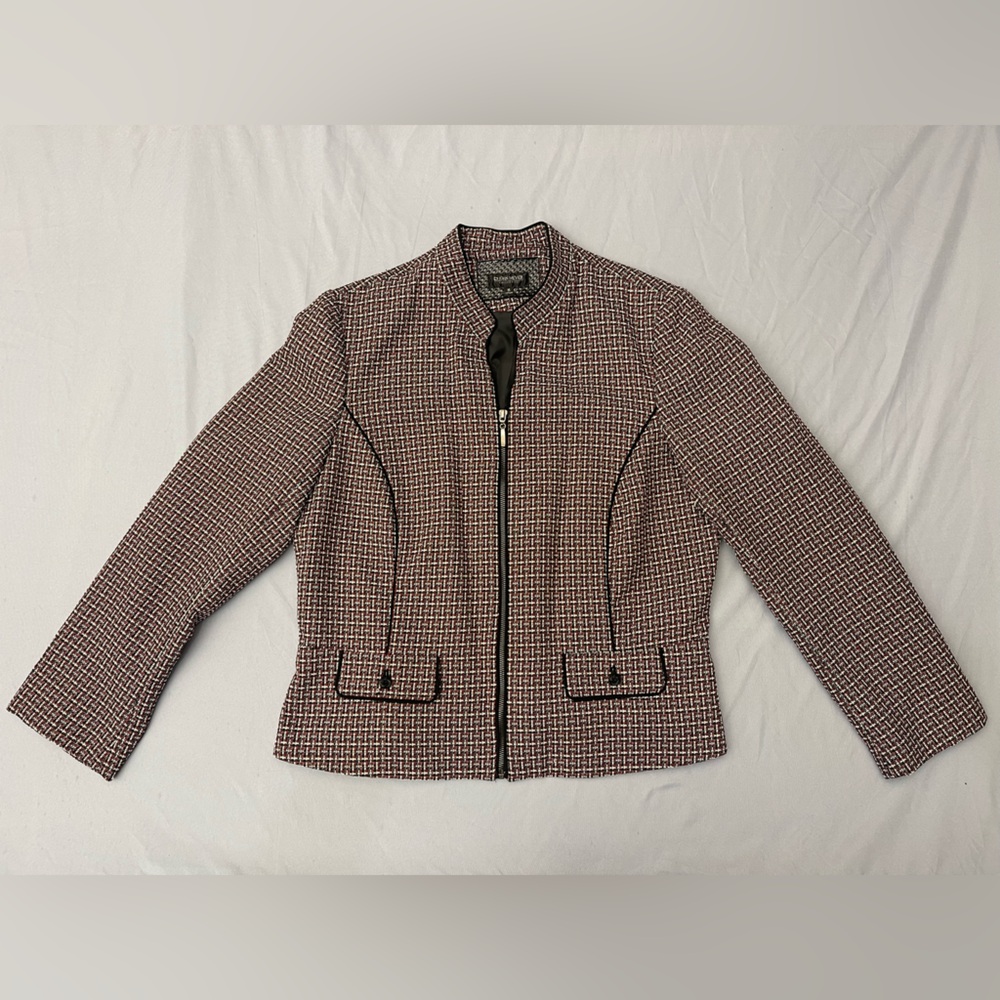 Lauren Ralph Lauren Pink and Black Tweed Zip Jacket